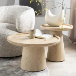 Eiken bijzettafel rond - Eleonora Leia