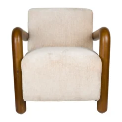 Fauteuil met houten armleuning - Dutchbone Robinson