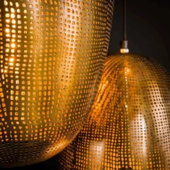 Getrapte hanglamp brons met gaatjes - Santa Cosmic