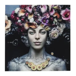 Glas portret - Kare Design Flower Art Lady