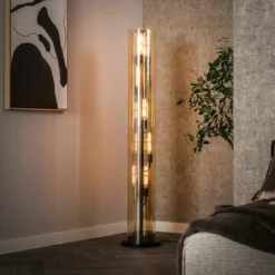 Glazen buis vloerlamp amberglas - Santa Amber Glas