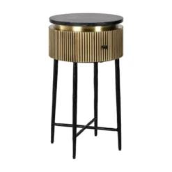 Gouden nachtkastje met ribbels - Richmond Interiors Ironville