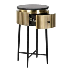 Gouden nachtkastje met ribbels - Richmond Interiors Ironville