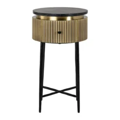 Gouden nachtkastje met ribbels - Richmond Interiors Ironville