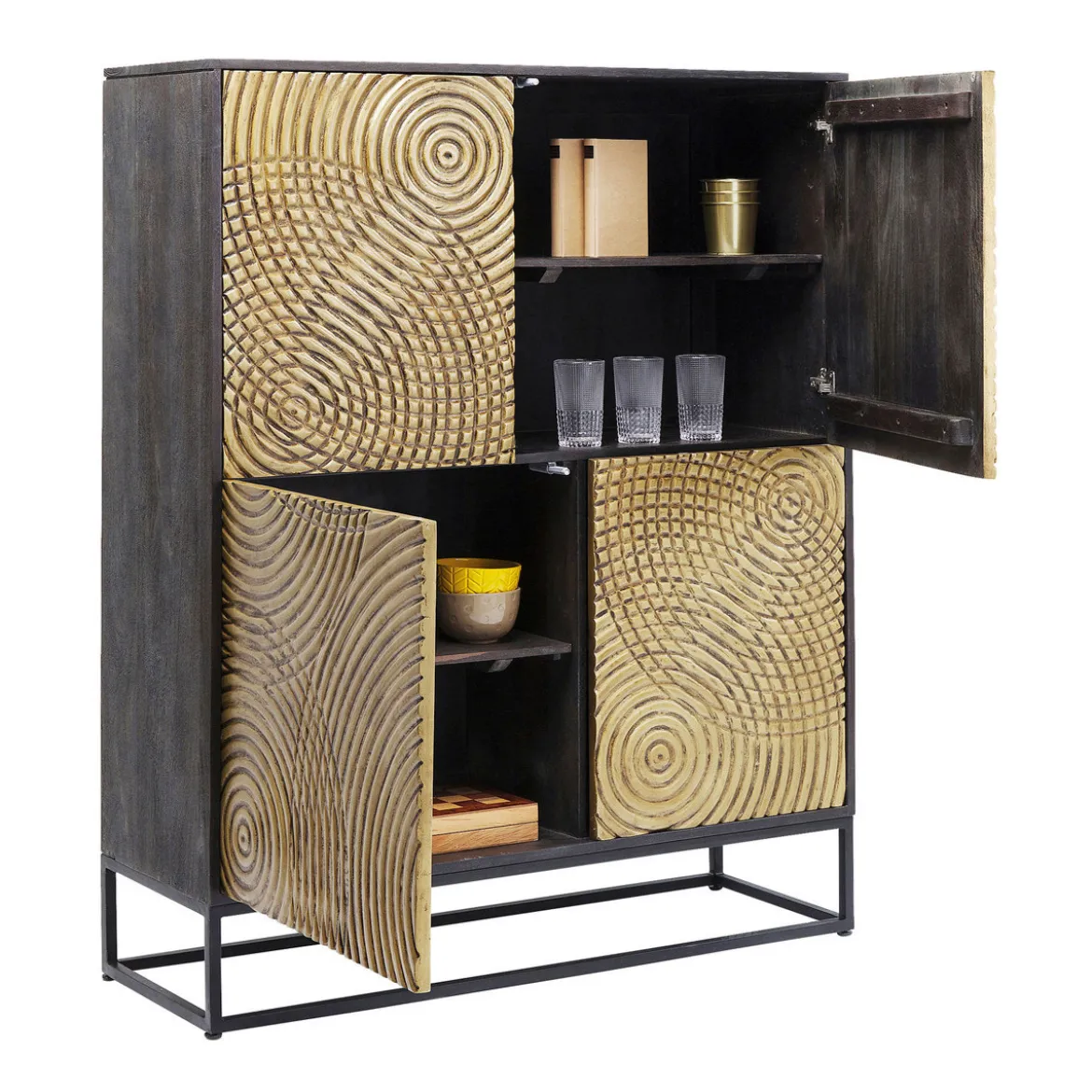 Gouden wandkast snijwerk - Kare Design Circulo