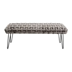 Grijs bankje gewoven fluweel - Kare Design Weave Grey