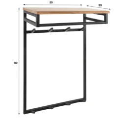 Grote kapstok met houten plank - Santa Custom
