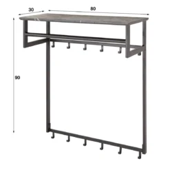 Grote kapstok zwart marmer print - Santa Marmer Melamine