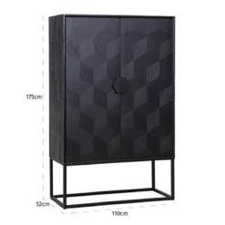 Grote kast zwart hout - Richmond Interiors Blax