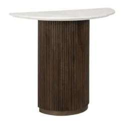 Halfronde wandtafel marmer en hout - Richmond Interiors Mayfield