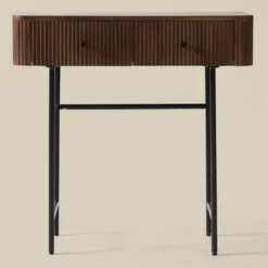 Haltafel ribbel hout 80 cm - Bodio Mirah