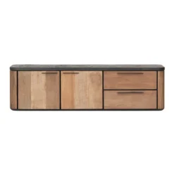 Hangend tv-meubel teak en mortex - DTP Home Soho