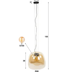 Hanglamp gekleurd glas - Santa Drift Glass