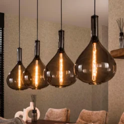Hanglamp glas druppels - Santa Drop Smoke Glass