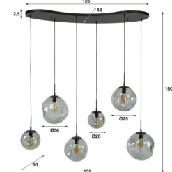 Hanglamp glazen bollen organische vorm - Santa Stellar Black