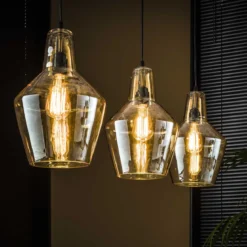 Hanglamp glazen kegel - Santa Amber Glas