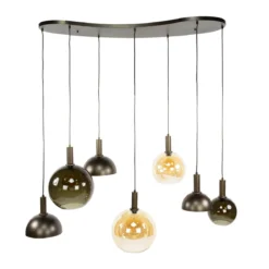 Hanglamp 4+3-lichts bruin - Santa Cluster