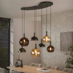 Hanglamp 4+3-lichts bruin - Santa Cluster