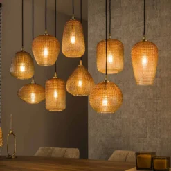 Hanglamp 9 lichts glas - Santa Dot Pattern