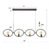 Hanglamp 4-lichts zwart - Santa Loop