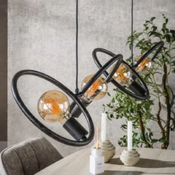 Hanglamp 4-lichts zwart - Santa Loop