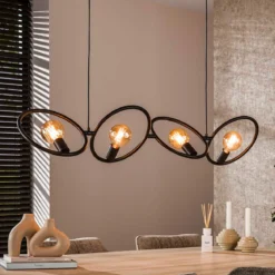 Hanglamp 4-lichts zwart - Santa Loop