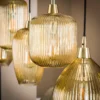 Hanglamp met 5 amberkleurige kappen - Santa Dale