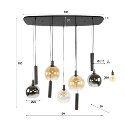 Hanglamp met bolvormige glazen - Santa Sfera