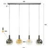 Hanglamp tricolore 4-lichts zwart - Santa Sfera