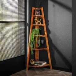 Hoek plankenkast massief acacia hout - Giani Angle