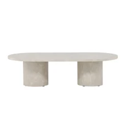 Hoge beige ovale salontafel - Lavis Narvik