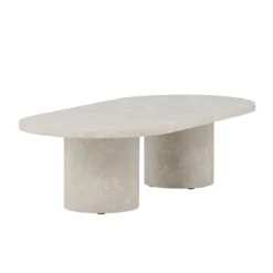 Hoge beige ovale salontafel - Lavis Narvik