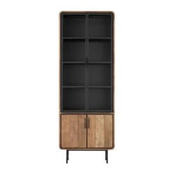 Hoge vitrine kast teak hout - DTP Home Evo