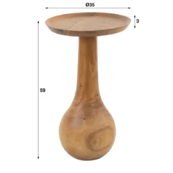 Houten bijzettafel met bolvoet - Giani Bola