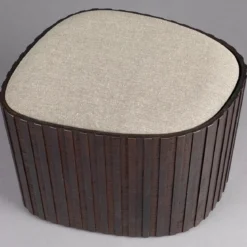 Houten hocker met opbergruimte - Dutchbone Bay Low