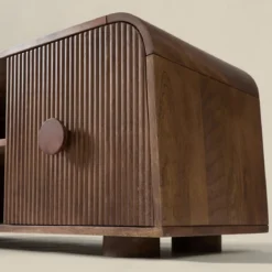 Houten tv-meubel met ronde hoeken - Bodio Matala