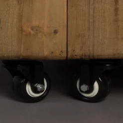Houten wijnkast op wielen - Dutchbone Lico