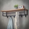 Industriele kapstok zwart met hout - Santa Poca Edge