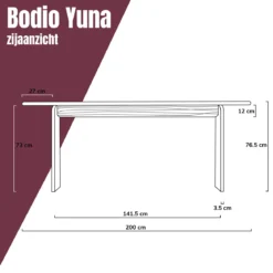 Japandi eettafel ronde hoeken - Bodio Yuna