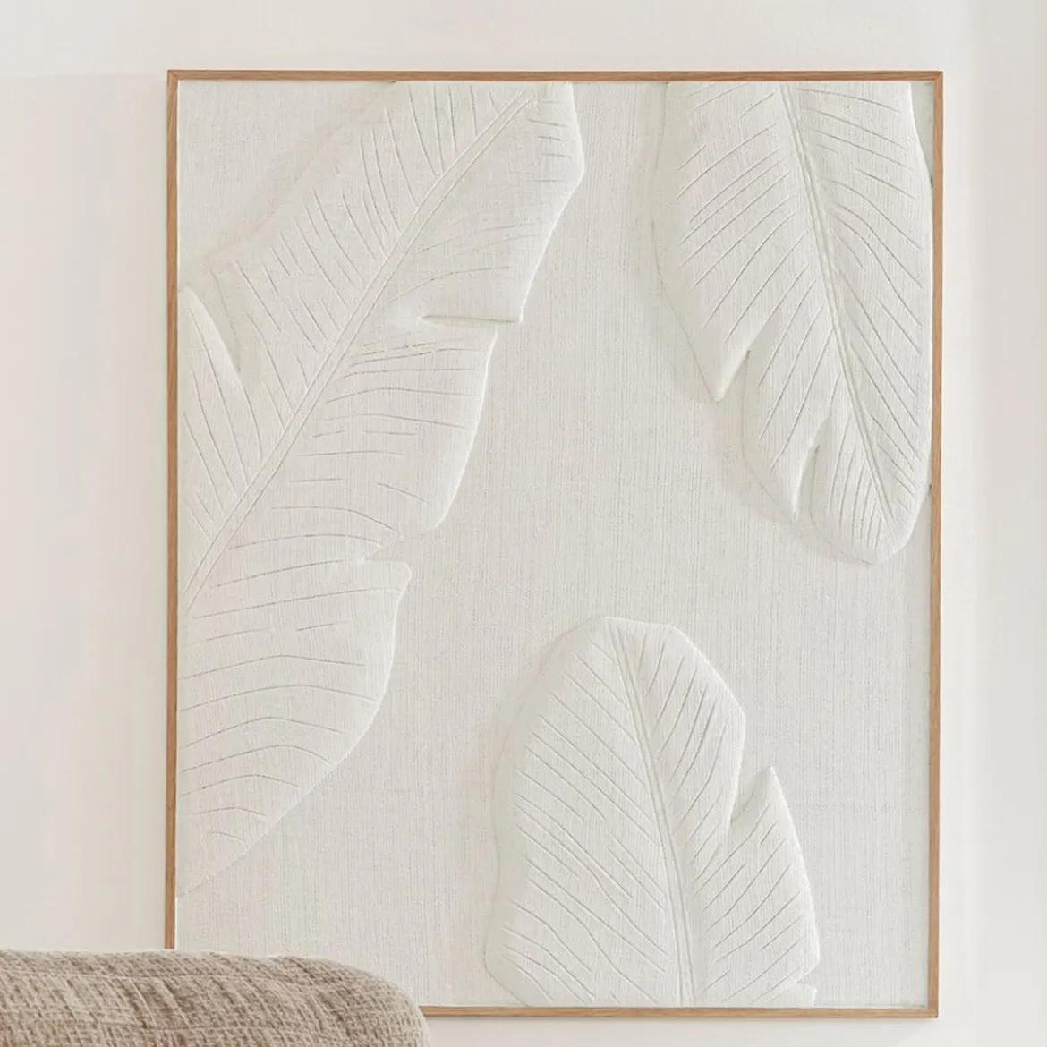 Jute schilderij 3D bladeren - Must Living Indian Banana Leaf
