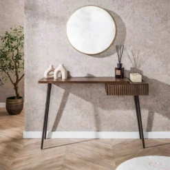 Kaptafel met een lade en metaal frame - Giani Carve