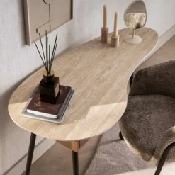 Kaptafel met travertinlook blad - Giani Travino