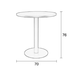 Kleine ronde tuintafel metaal - Zuiver Metsu