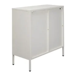 Klepdeuren kast off white met ribbelglas - Kare Design Naxos
