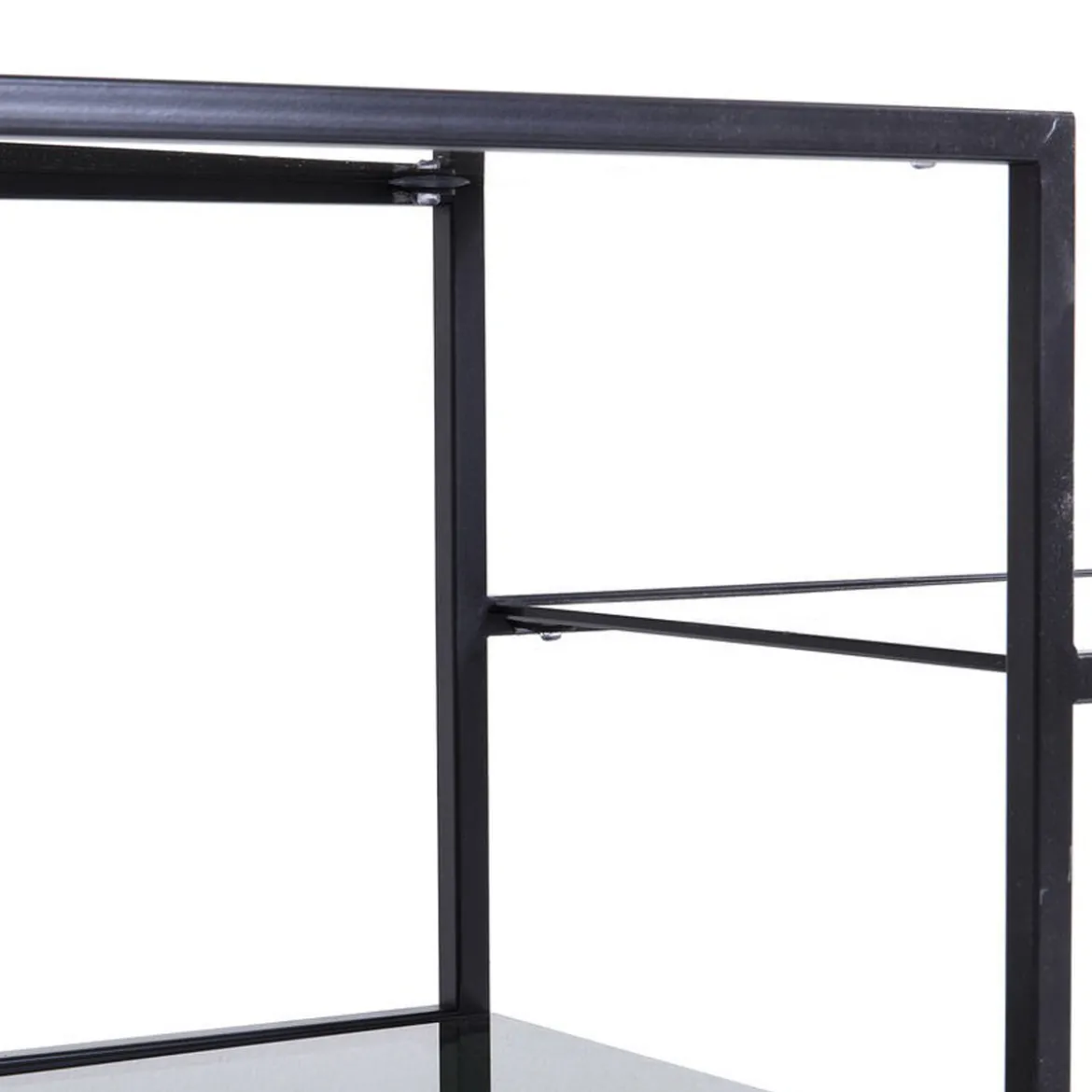 Laag wandrek staal met glas - Kare Design Loft