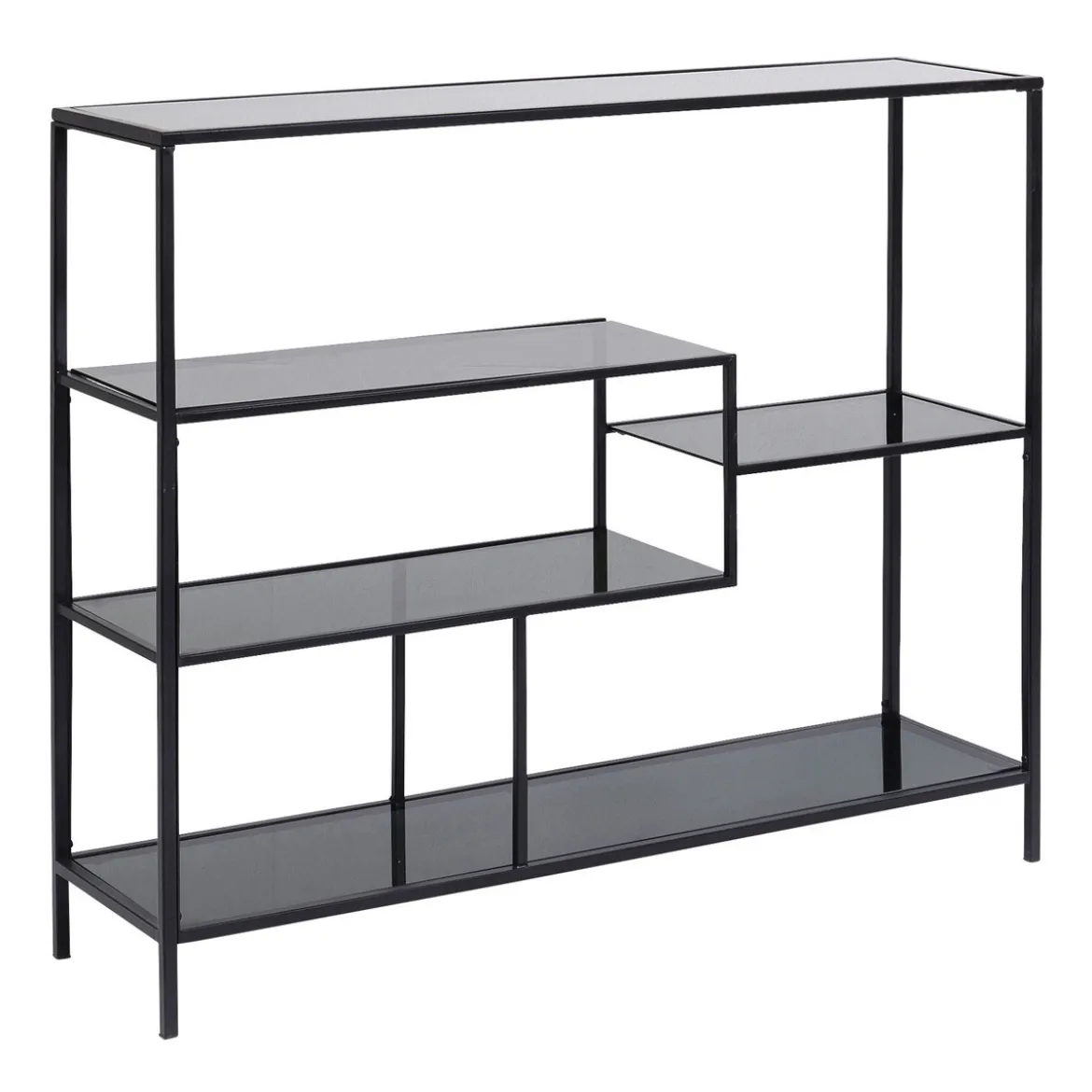 Laag wandrek staal met glas - Kare Design Loft