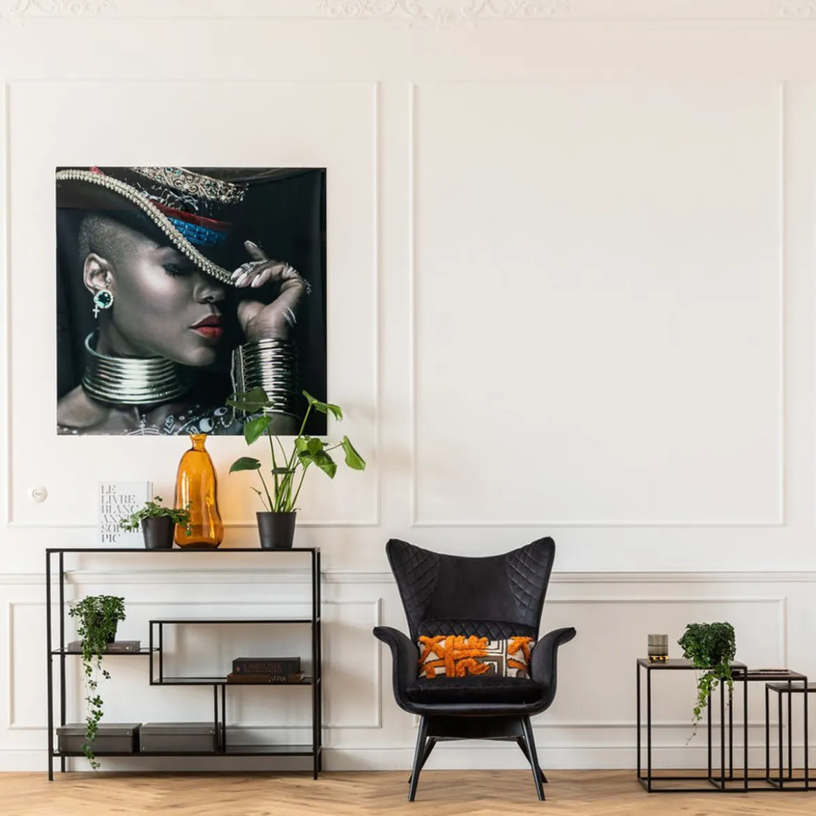 Laag wandrek staal met glas - Kare Design Loft