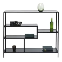 Laag wandrek staal met glas - Kare Design Loft