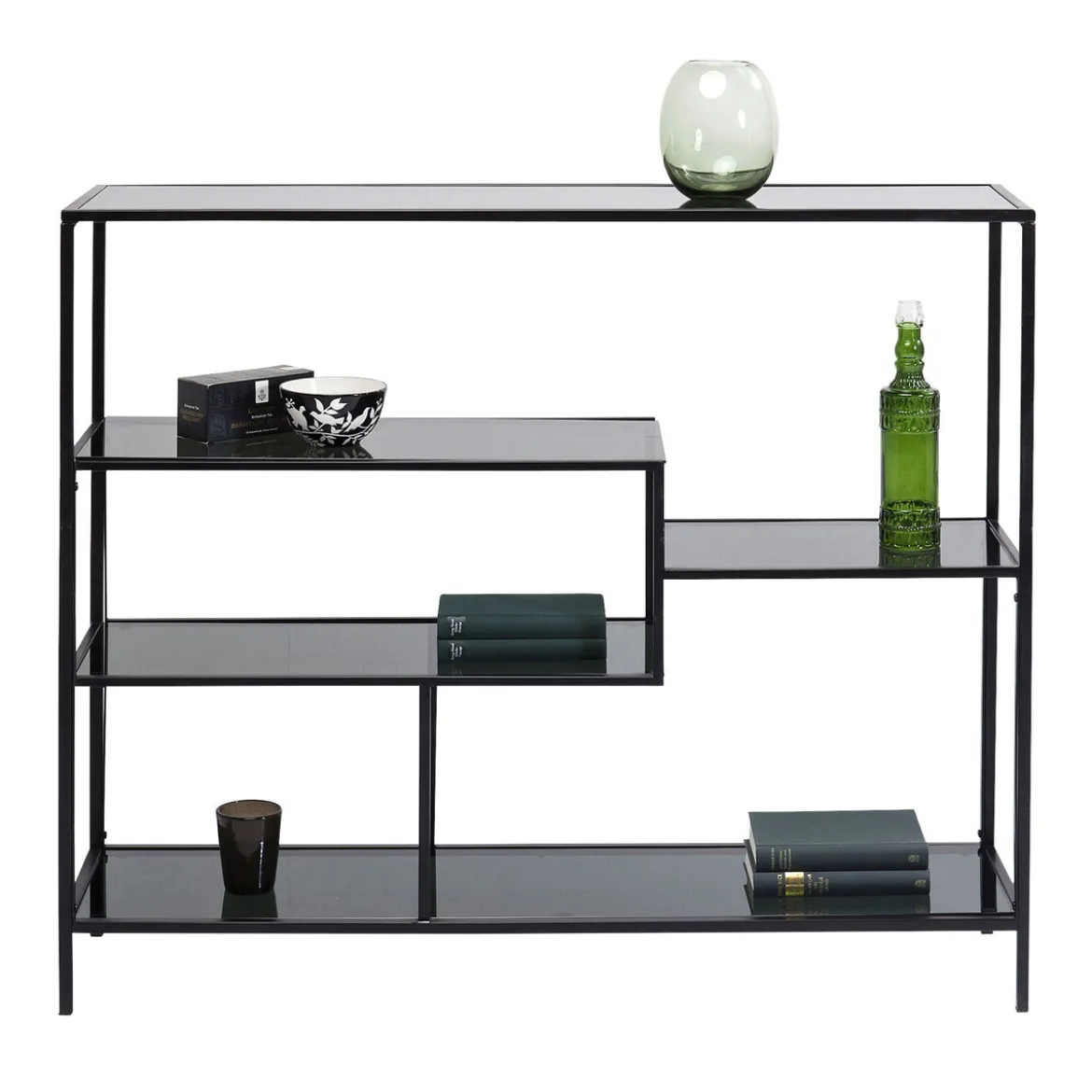Laag wandrek staal met glas - Kare Design Loft