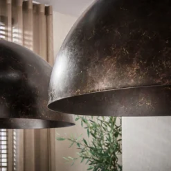 2-lichts hanglamp met metalen kappen - Santa Dome